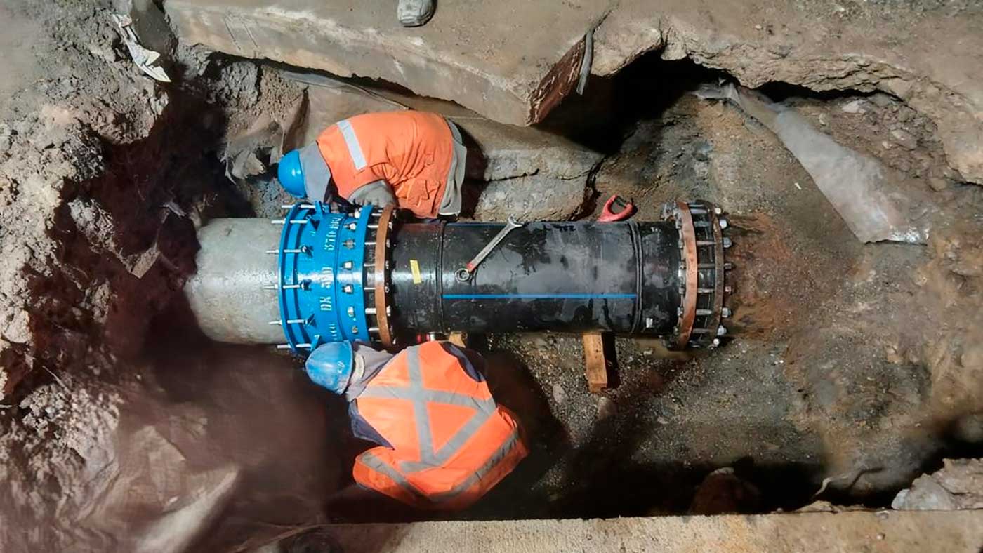 Finalizamos con éxito reparación en matriz principal del sector norte de punta arenas