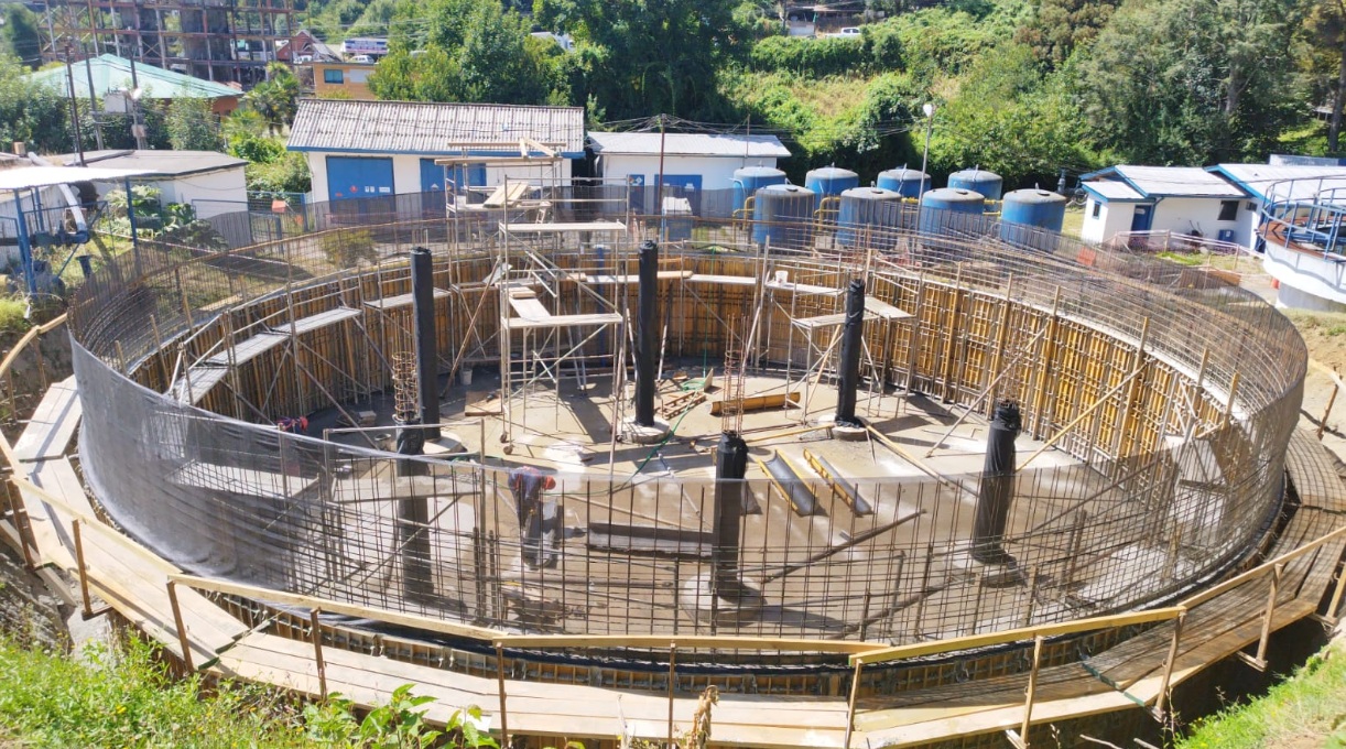 60 por ciento de avance registra nuevo estanque que abastecerá a Villarrica